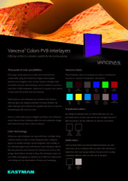 Vanceva color PVB interlayers Bulletin