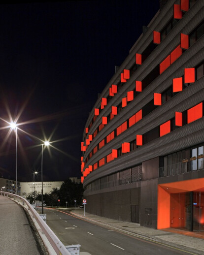 Apartment block close to highway