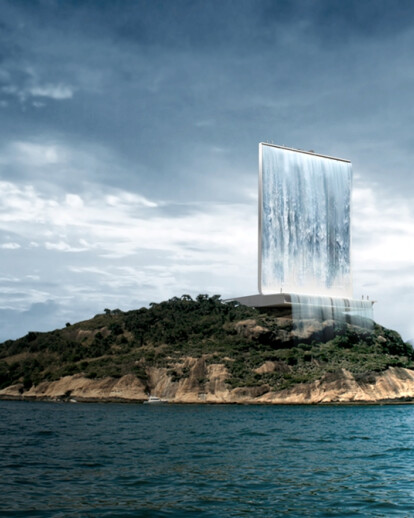 Artificial waterfall in Rio de Janeiro