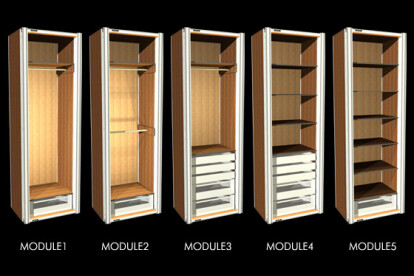 The 5 basic DRESS-A-WAY modules (always made to me