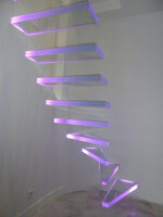 Trescalini - Aero glass staircase with led light system (lighting glass staircase)