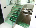 Mix Elite and Gravity glass and stainless steel staircase with led light