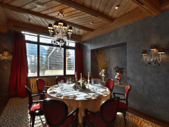 Gstaad Palaace Restaurant & Bugia Chandeliers and Wall Lamps by DE MAJO