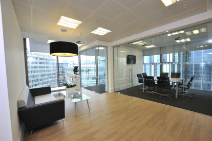 Lobby area with view of meeting room