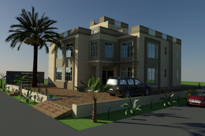 Oman Arabian Beautiful Villa 3D front Elevation Design 2013,