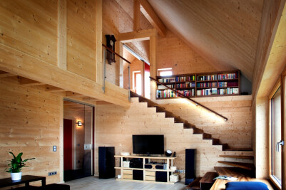 High-tech wooden house