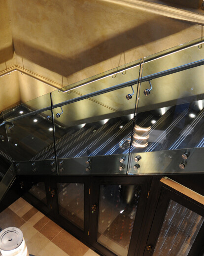 Galvin Restaurant - Straight Staircase, toughened glass balustrade