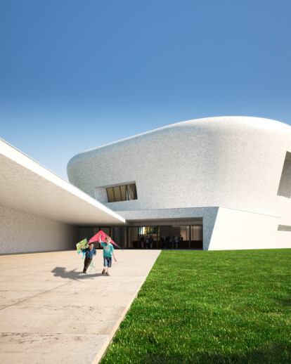 Architectural rendering of a museum in Panama