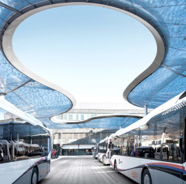 Aarau Bus terminal and station square