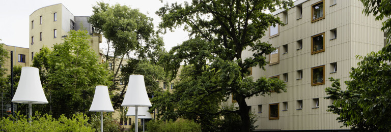 Courtyard with facade and new windows