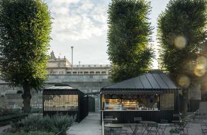 Pavilions at the stream