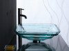 Clear Tiered Square Glass Vessel