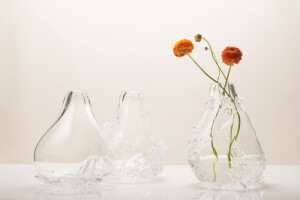 2x Glass Vases