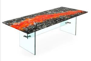 Organic Series Dining Table with Glass Base