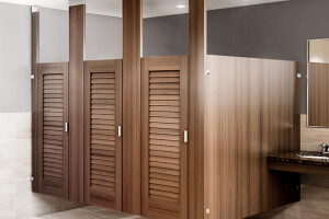 Louvered Restroom Partition