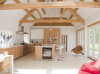 Kitchen with beams