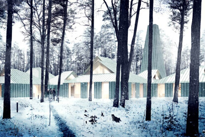 Architectural rendering of the Arvo Pärt Centre