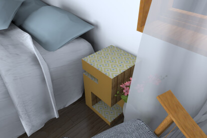 Stix as bedside table