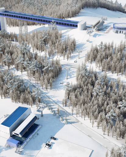 Alpine skiing complex project, Khanty-Mansyisk, visualization.