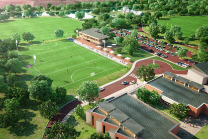 Aerial view of the project to extend a School in Perth