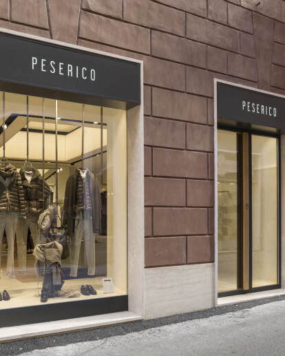 Contemporary premises for the new Rome Peserico boutique in Campo Marzio