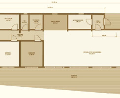 Wooden house floor plan