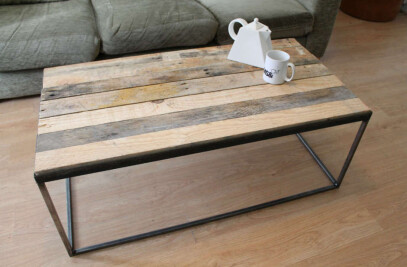 STEEL & RECLAIMED TIMBER TABLE