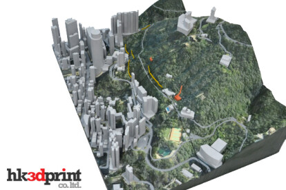 3D Printed Hong Kong Island Cityscape Model 