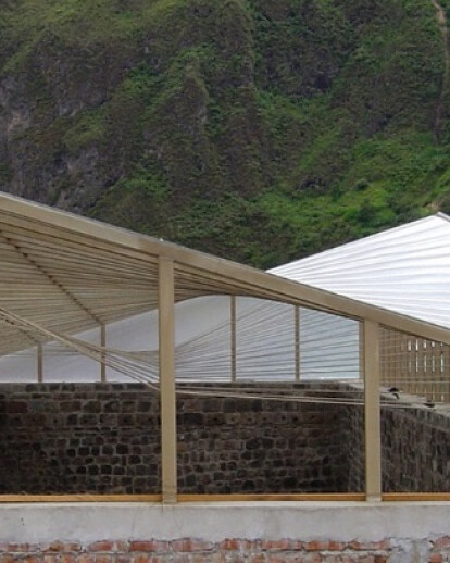 Roof over the Walls of the Old Baños Church