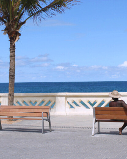 Benches with a view over the ocean in Brazil