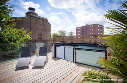 Three Wall boxes on townhouses in Islington