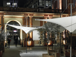 Tessellating canopy system at Frankfurt design festival