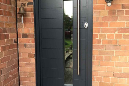 Contemporary Front Door with Sidelights