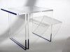 Bladed Blue Side Table