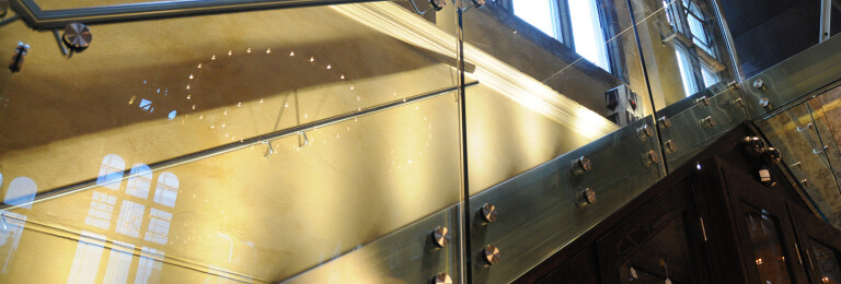 Galvin Restaurant - Straight Staircase, toughened glass balustrade