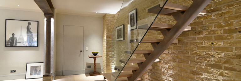 Ladbroke Road Project - Straight Staircase with Glass Balustrade