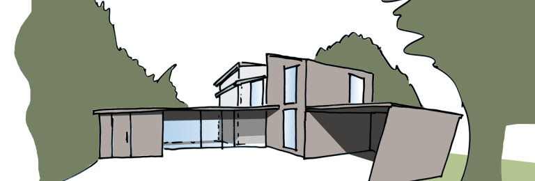 Artist Impression of new Entrance, Extension and Carport 