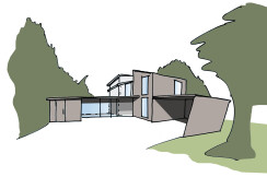 Artist Impression of new Entrance, Extension and Carport 