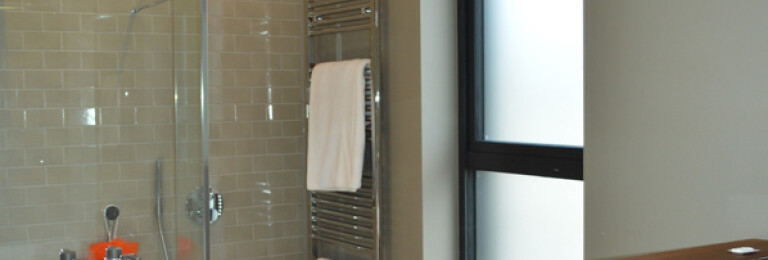 Ensuite Shower Room with large format tiles