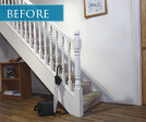 Before picture: outdated staircase design