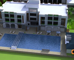 Pool Side View | Architectural 3D Exterior