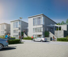 Exterior visualization  Modern Scandinavian houses.