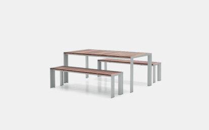Deneb teka table and bench, STUA