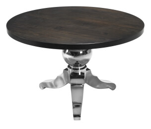 Solid Round Maple top with stainless steel base