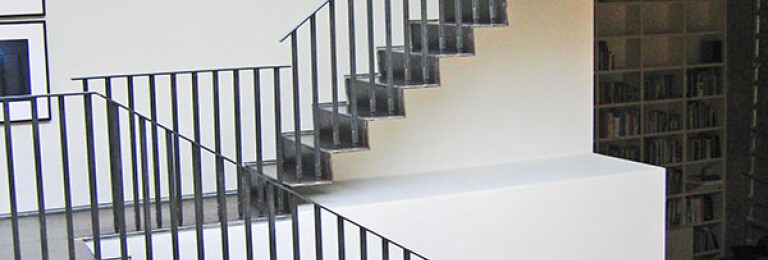 Hewer Street - Straight Staircase with glass balustrade