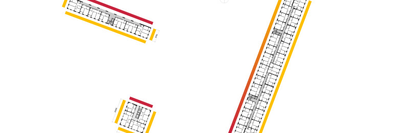 Typical floor plans with projected insolation