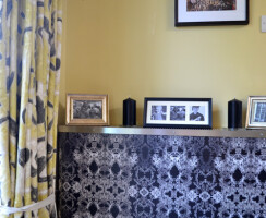 Printed textile covered radiator covers