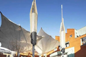 Meeting House Square Giant Tulip Umbrellas by MDT-tex