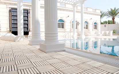 Pool Decking | Sakkho Wood Tiles