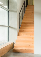 Solid wooden stairs made of Douglas fir